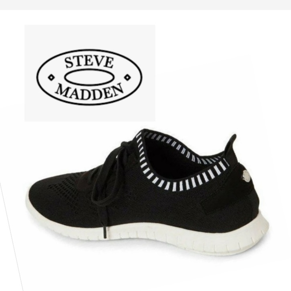 Steve Madden Women’s Black Knit Sneakers, Size 8.5, NWOT